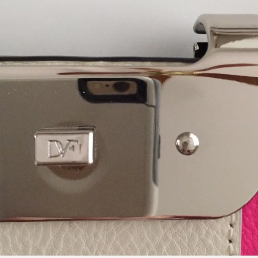 NWT Diane von Furstenberg Harper Leather Clutch Shoulder Bag